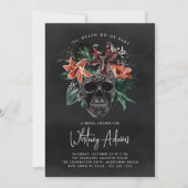 熱帯フローラスカルハロウィーンブライダルシャワー 招待状 (正面)