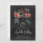 熱帯フローラスカルハロウィーン誕生日パーティー 招待状 (正面)