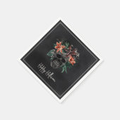 熱帯フローラスカルハロウィーン スタンダードカクテルナプキン (角)