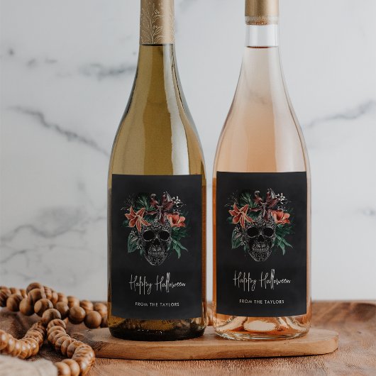 熱帯フローラスカルハロウィーン ワインラベル