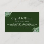 熱帯フローラスクリプトゴールドフォイルヘア美しいサロン 名刺 (裏面)