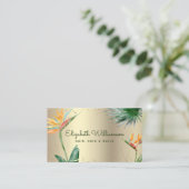 熱帯フローラスクリプトゴールドフォイルヘア美しいサロン 名刺 (スタンド正面)