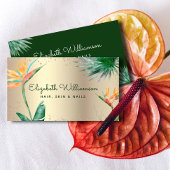 熱帯フローラスクリプトゴールドフォイルヘア美しいサロン 名刺