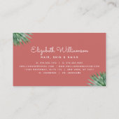 熱帯フローラスクリプト金ゴールドオンブラック美しいサロン 名刺 (裏面)