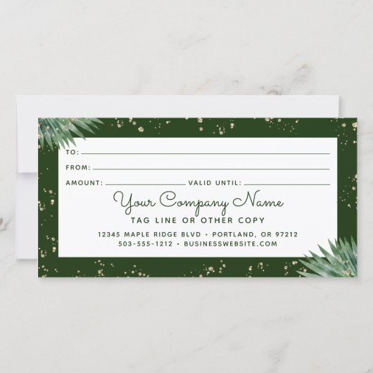 熱帯フローラスクリプト金箔ギフト証明書 (裏面)