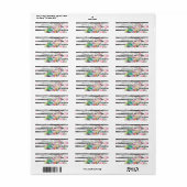 熱帯フローラストライプフラミンゴ結婚スデザイン ラベル (フルシート)