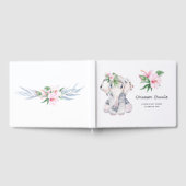 熱帯フローラゾウの女の子の赤ちゃんシャワー ゲストブック (全面)