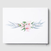 熱帯フローラゾウの女の子の赤ちゃんシャワー ゲストブック (裏面)