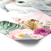 熱帯フローラゾウの赤ちゃんシャワーへようこそ ポスター (角)