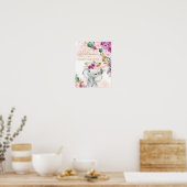 熱帯フローラゾウの赤ちゃんシャワーへようこそ ポスター (キッチン)