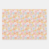 熱帯フローラデイジー花パターン ラッピングペーパーシート (正面2)