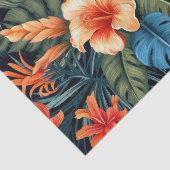 熱帯フローラデコペ紙-鮮やか花 薄葉紙 (詳細)