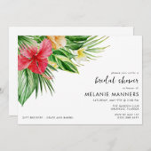 熱帯フローラデジタルブライダルシャワー 招待状 (正面/裏面)