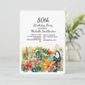 熱帯フローラトゥーカン80誕生日 招待状 (スタンド正面)