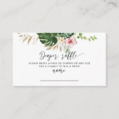 熱帯フローラハイビスカスおむつラッフルチケット エンクロージャーカード (正面)