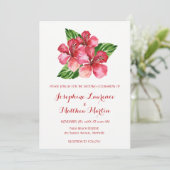 熱帯フローラハイビスカスウォーター結婚カラー 招待状 (スタンド正面)
