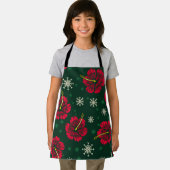 熱帯フローラハイビスカススノーフレークスクリスマス | エプロン (インサイチュ)