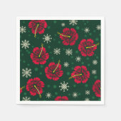 熱帯フローラハイビスカススノーフレークスクリスマス | スタンダードカクテルナプキン (正面)