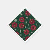 熱帯フローラハイビスカススノーフレークスクリスマス | スタンダードカクテルナプキン (角)