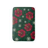 熱帯フローラハイビスカススノーフレークスクリスマス | バスマット (正面縦)