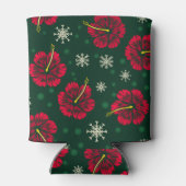 熱帯フローラハイビスカススノーフレークスクリスマス | 缶クーラー (裏面)