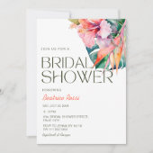 熱帯フローラハイビスカスハワイアンブライダルシャワー 招待状 (正面)