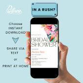 熱帯フローラハイビスカスハワイアンブライダルシャワー 招待状