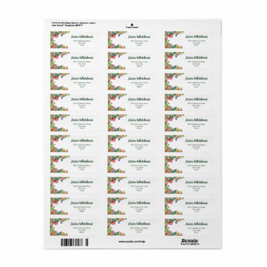 熱帯フローラハイビスカスハワイアン住所 シール (フルシート)