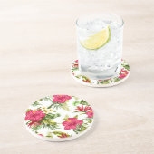 熱帯フローラハイビスカスフラワーパターンコースター コースター (側面)