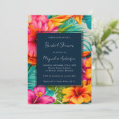 熱帯フローラハイビスカスブライダルシャワー 招待状 (スタンド正面)