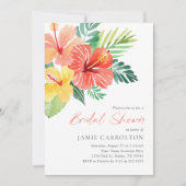 熱帯フローラハイビスカスブライダルシャワー 招待状 (正面)