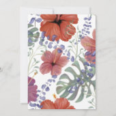 熱帯フローラハイビスカス結婚カラフル 招待状 (裏面)