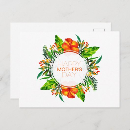 熱帯フローラハッピーマザーズデイ |はがき ポストカード (正面/裏面)