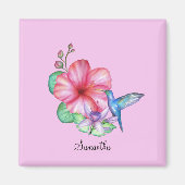 熱帯フローラハミングバパーソナライズされたードマグネット マグネット (正面)