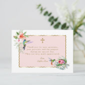 熱帯フローラハミングバード金ゴールド確認 サンキューカード (スタンド正面)