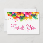熱帯フローラハワイアン水彩 サンキューカード (正面)