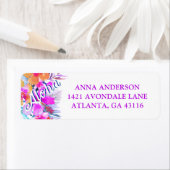 熱帯フローラハワイアン誕生日ルアウ（ハワイ式宴会）アドレス ラベル (インサイチュ)