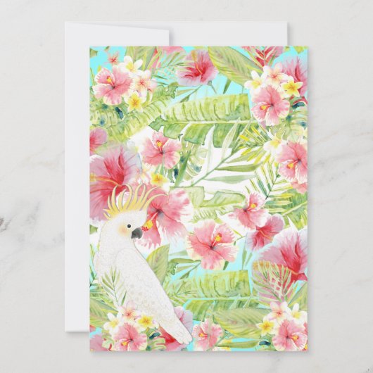 熱帯フローラハワイアン誕生日ルアウ(ハワイ式宴会) 招待状 (裏面)