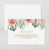 熱帯フローラバラパーム葉結婚詳細 出欠カード (正面/裏面)