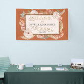 熱帯フローラバラ金ゴールドバーンドオレンジパンパスパーム 横断幕 (トレードショー)