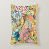 熱帯フローラバードバタフライオリエンタルピーチ アクセントクッション (正面(垂直))
