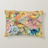 熱帯フローラバードバタフライオリエンタルピーチ アクセントクッション (裏面)