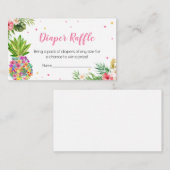 熱帯フローラパイナップルおむつラッフル エンクロージャーカード (正面/裏面)