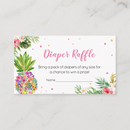 熱帯フローラパイナップルおむつラッフル エンクロージャーカード (正面)