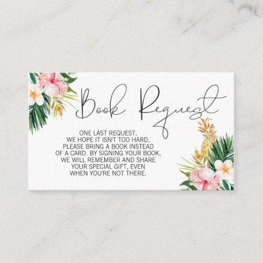 熱帯フローラパイナップルのブックリクエストの挿入 エンクロージャーカード (正面)