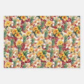 熱帯フローラパイナップルレッドグリッター ラッピングペーパーシート (正面)