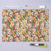 熱帯フローラパイナップルレッドグリッター 薄葉紙 (クラフト)