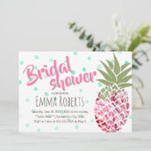 熱帯フローラパイナップル水玉模様ブライダルシャワー 招待状 (スタンド正面)