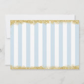 熱帯フローラパイナップル金ゴールドグリッターベビーシャワー 招待状 (裏面)