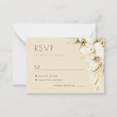 熱帯フローラパンパスグラスエレガントな結婚式RSVP ノートカード (正面)
